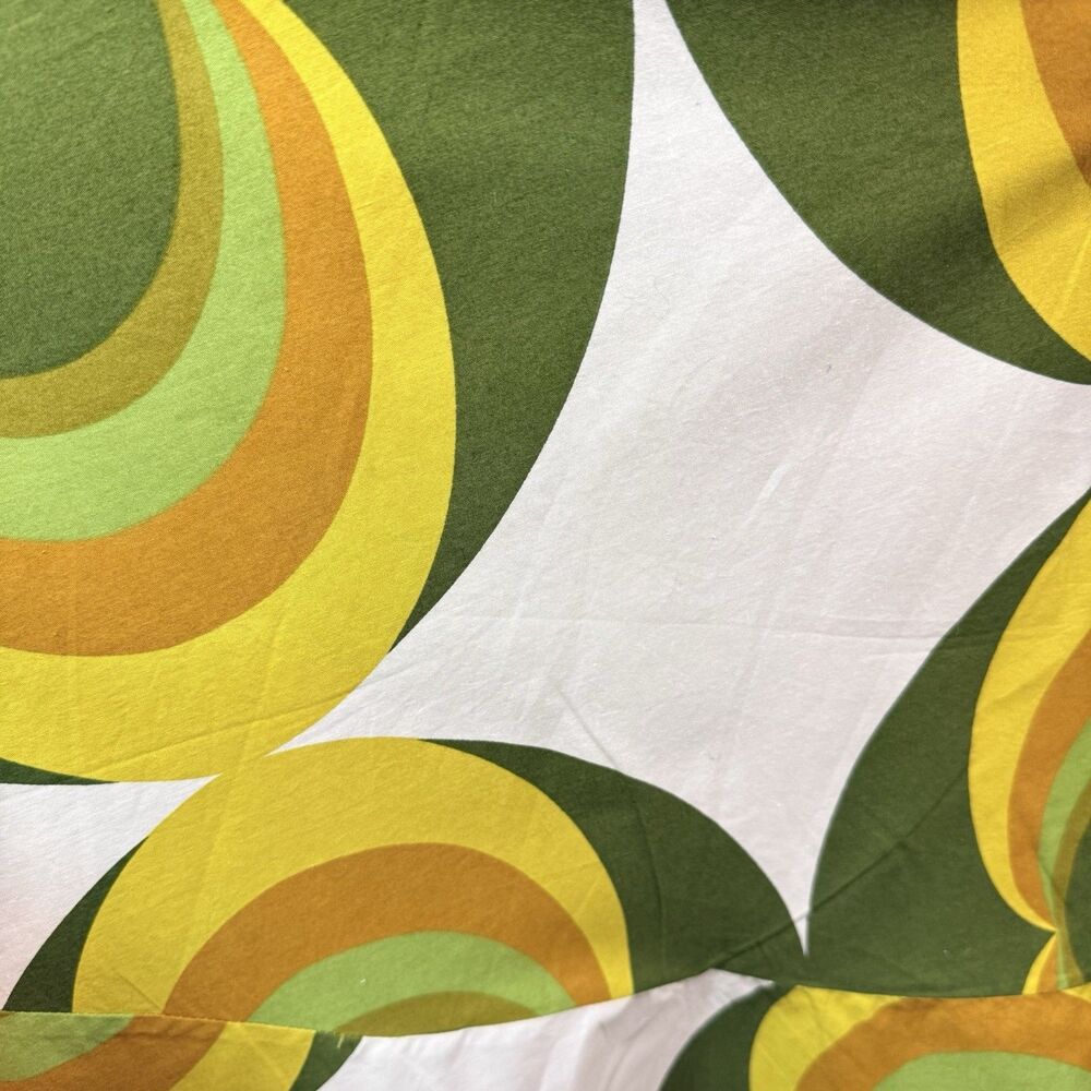 TOTEM Dress 4 Chartreuse Swirl 100% Cotton Fit N Flare VTG Inspired Summer Night - Picture 7 of 13